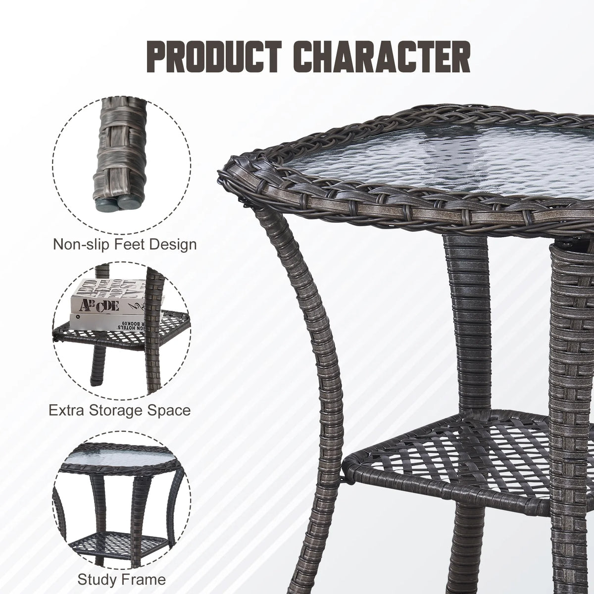 8 Pieces Patio Furniture Sets with Swivel Rocking Chairs,High-Back Rattan Patio Outdoor Conversation Set with 2-Seat Sofa & Coffee Table for Porch Deck Backyard Poolside