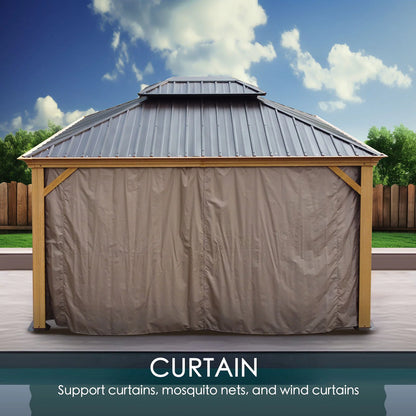 Apollo 12-Ft X 12-Ft Hardtop Roof Aluminum Gazebo (Screen Included)