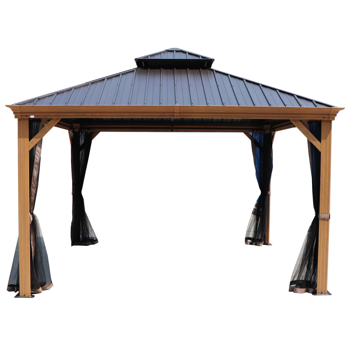 Apollo 12-Ft X 12-Ft Hardtop Roof Aluminum Gazebo (Screen Included)