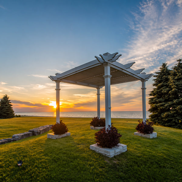 Avalon 10 Ft. X 10 Ft. White Vinyl Louvered Pergola
