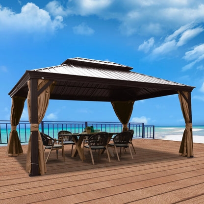 Alexander 10-Ft X 12-Ft Hardtop Roof Aluminum Gazebo (Screen Included)