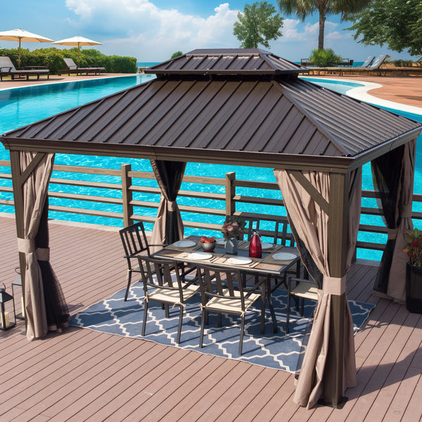 Alexander 10-Ft X 12-Ft Hardtop Roof Aluminum Gazebo