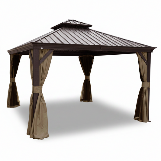 Alexander 10-Ft X 12-Ft Hardtop Roof Aluminum Gazebo