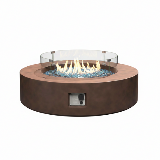 41''Round Fire Pit Table,50000 BTU Outdoor Propane Patio Fire Pit